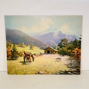 Vintage D.A.C. NY Lithograph Art Print The Home Steader by Robert Spencer